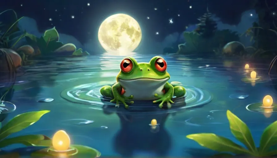 a frog that is sitting in the water