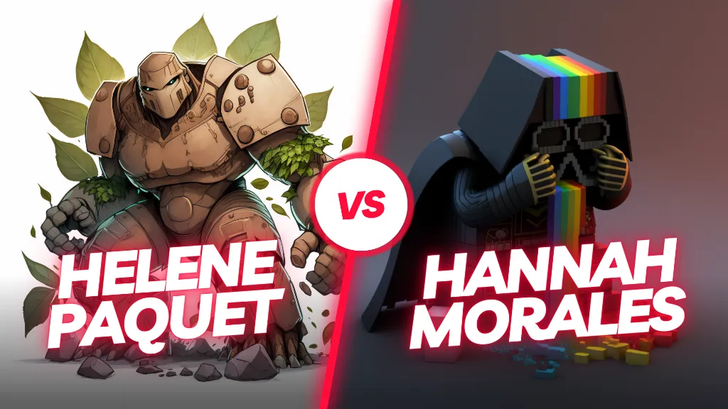 a computer generated image of a robot and a computer generated image of a computer generated. font, fictional character, poster, event, logo, graphics, games, advertising, art, carmine