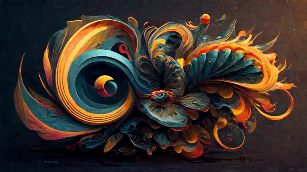 a painting of a colorful flower on a black background