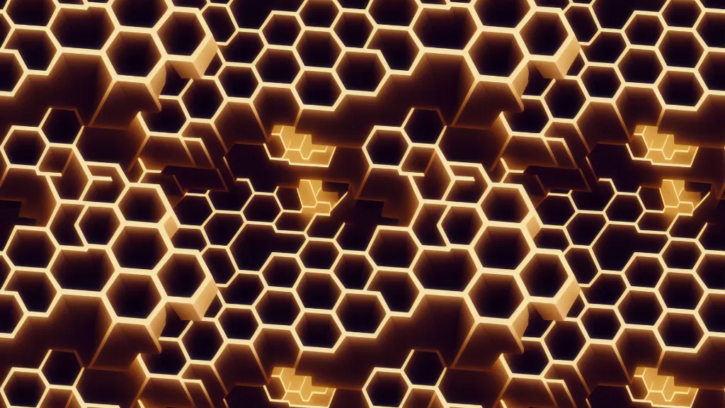 a close up of a pattern made of honeycombs