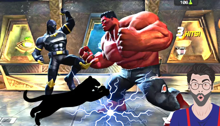 a man and a dog are fighting in a video game