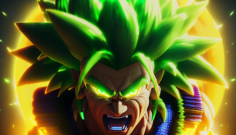 a close up of a person with green hair