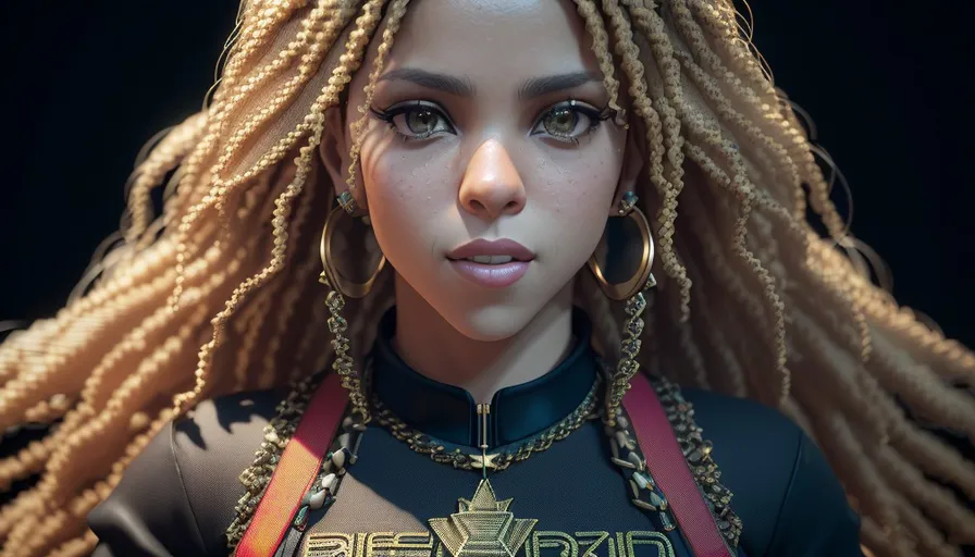 a close up of a person with dreadlocks