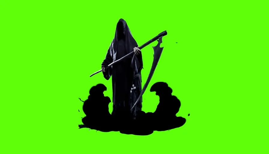 a silhouette of a person holding a sword