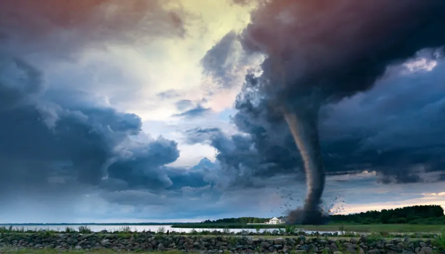 spirits come out from the tornado surrounded by fire