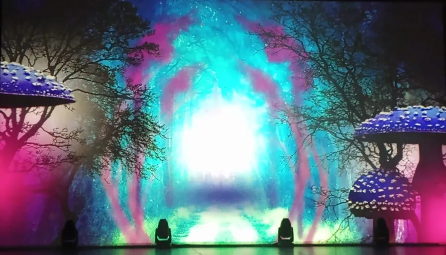 a stage is set up for a show