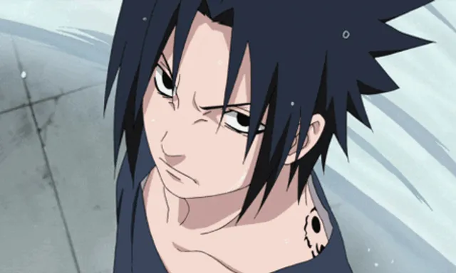 an anime character with black hair and piercings