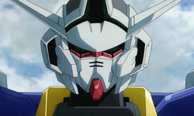 realism, cloud, sky, art, fictional character, symmetry, carmine, machine, fiction, metal, Gundam, color changing.