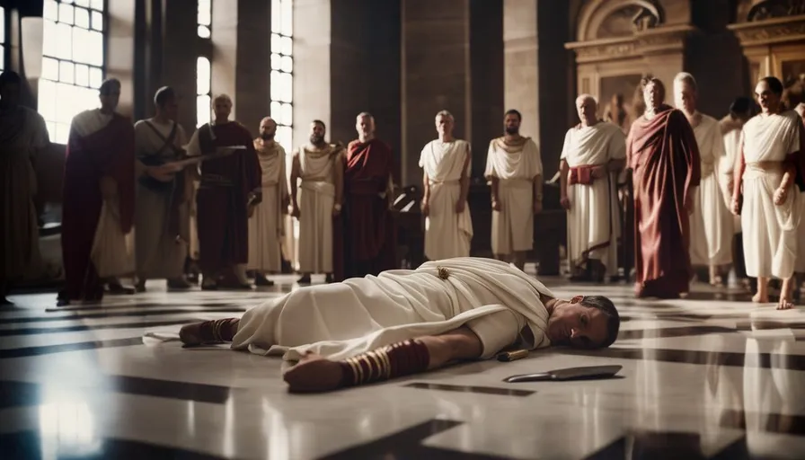 a man laying on the floor in front of a group of people