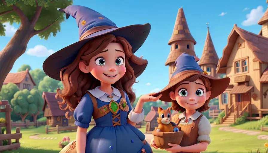 a young girl and boy dressed up as wizard and witch