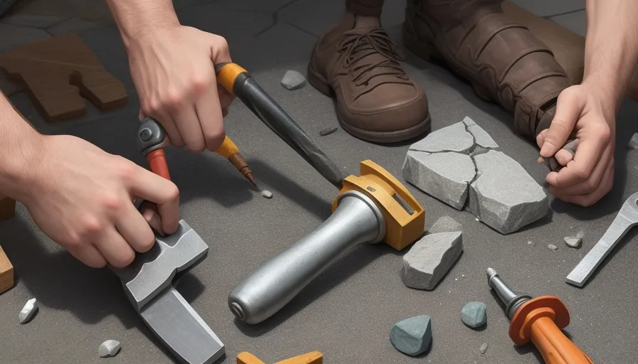 a man is working with a hammer and a pair of pliers