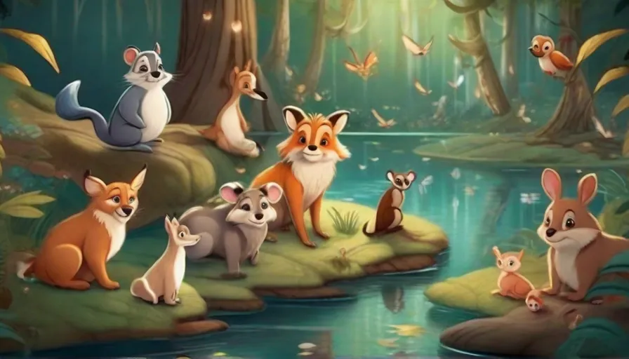 a group of animals that are standing in the grass