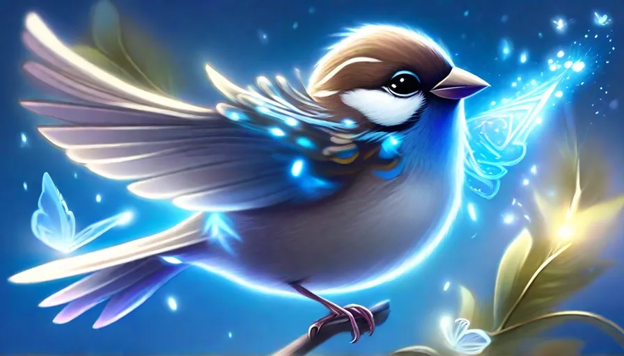 a painting of a bird sitting on a branch