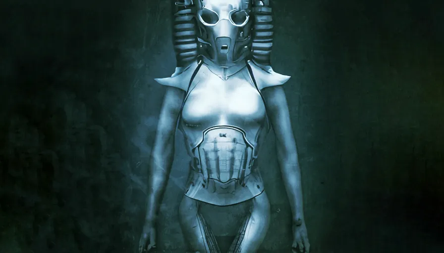 a woman in a body suit with a helmet on