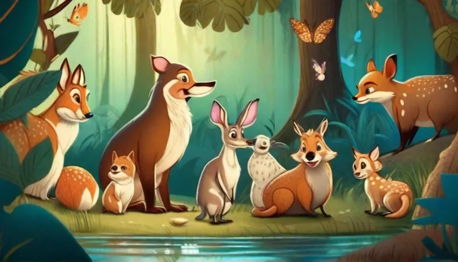 a group of animals that are standing in the grass