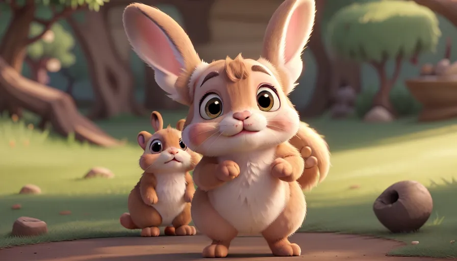 a couple of rabbits standing next to each other