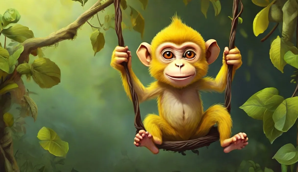 a monkey sitting on a tree branch in a jungle