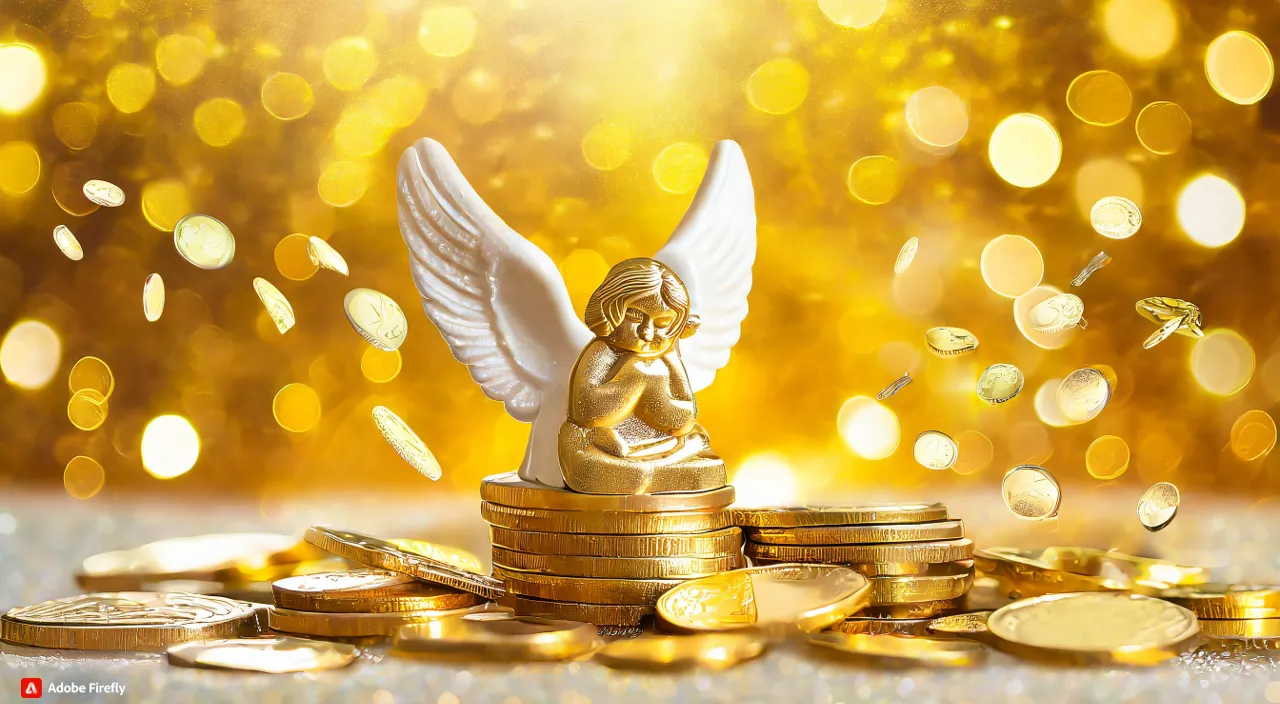 golden coin and money falling background