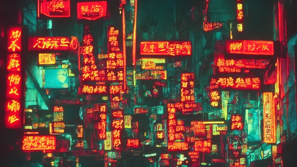 a city street filled with lots of neon signs