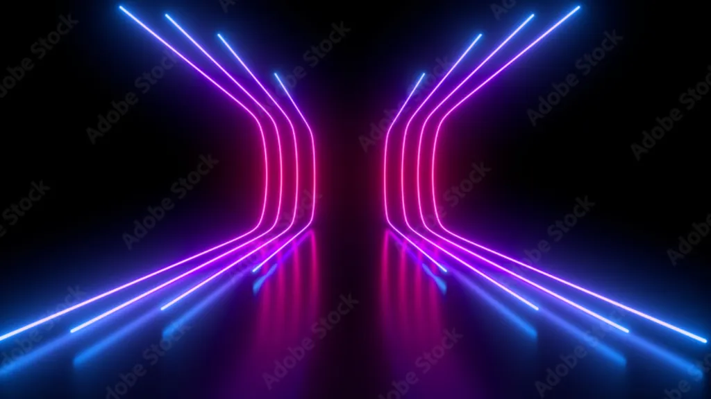 a pair of neon lights on a black background
