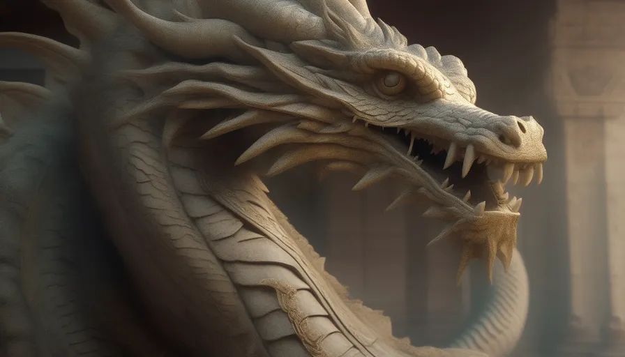 a close up of a dragon with its mouth open