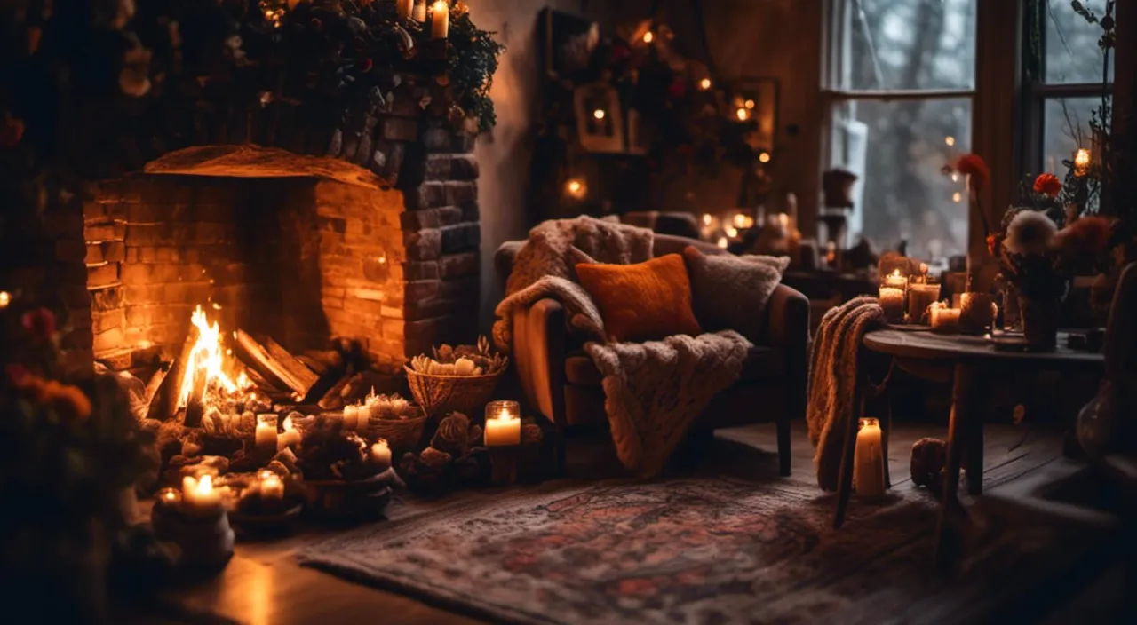 a living room filled with lots of candles