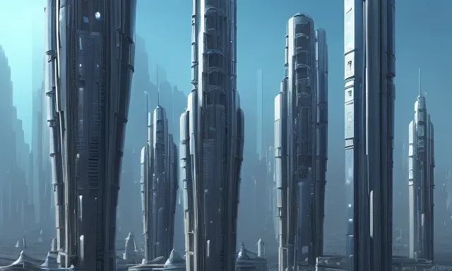 a futuristic city with a lot of tall buildings