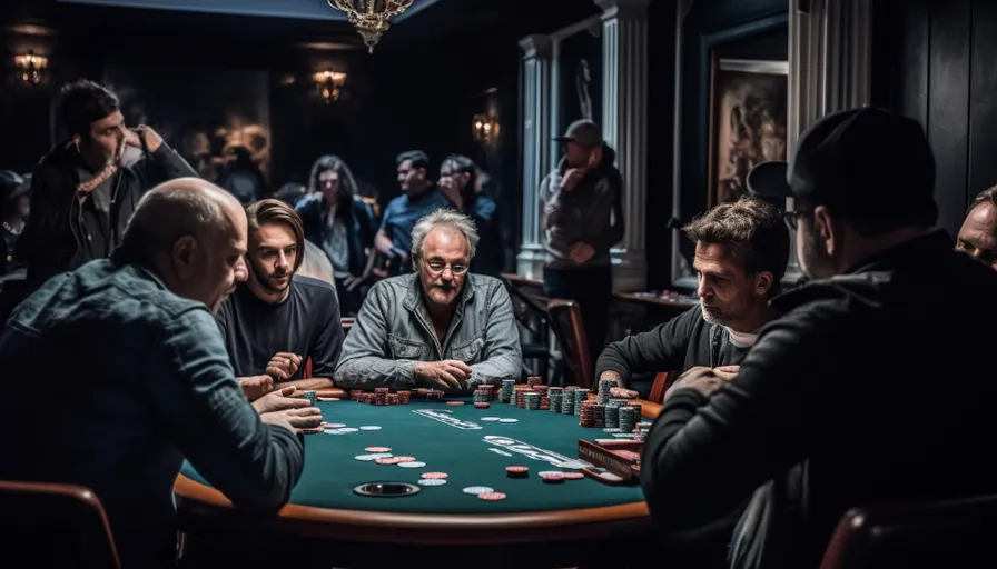 a group of men sitting around a table playing poker