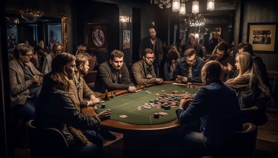 a group of people playing a game of poker