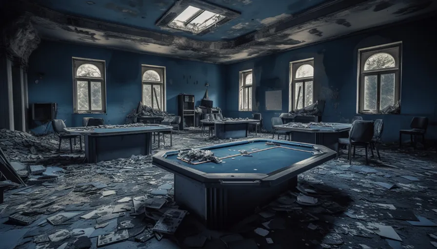 a room that has a pool table in it