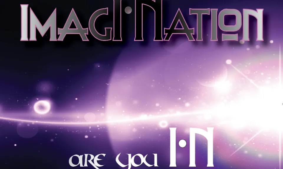 a purple background with the words imagination are you in?