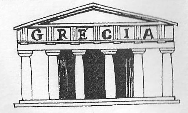 a black and white drawing of a greek temple