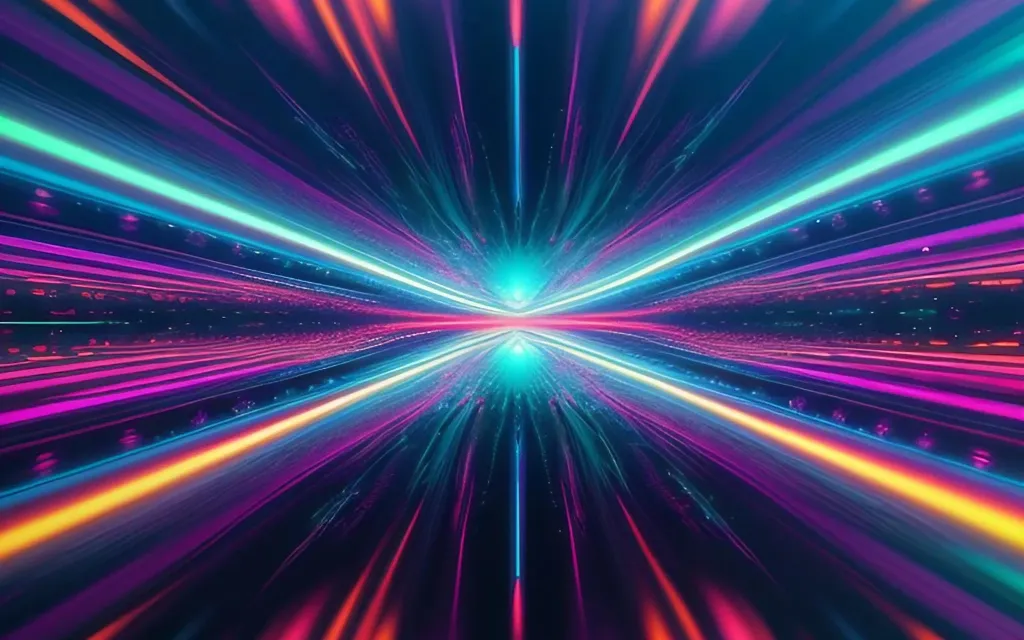 A slideshow of the 4 colorful abstract images, fading between each over 2 seconds with no music