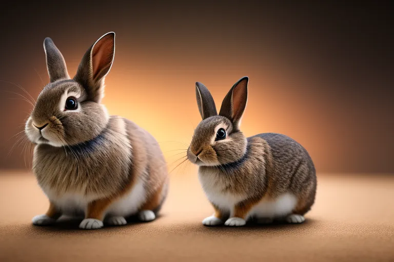 a couple of rabbits sitting next to each other. brown, rabbit, ear, rabbits and hares, organism, domestic rabbit, fawn, terrestrial animal, hare, snout