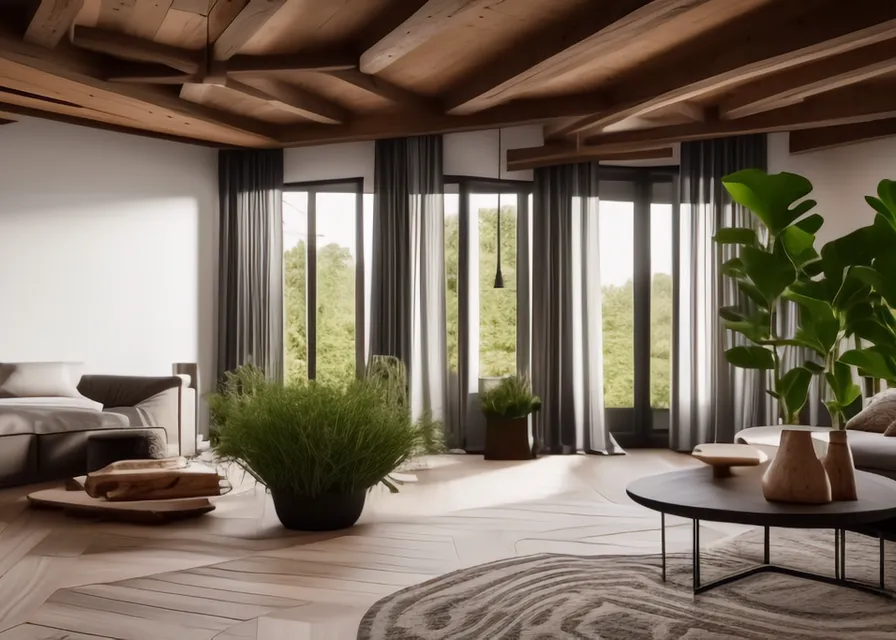 a living room filled with furniture and lots of windows