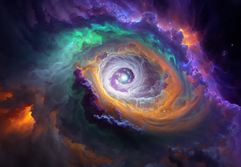 A colorful swirl in the sky. Universe