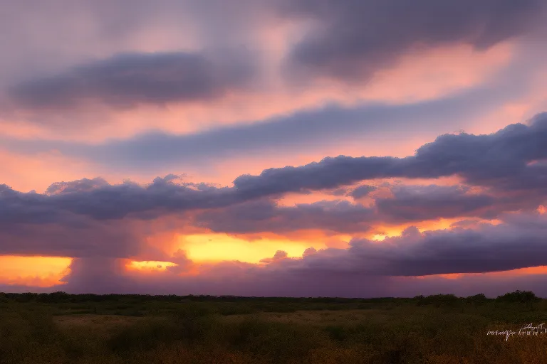 the sun is setting over a grassy plain