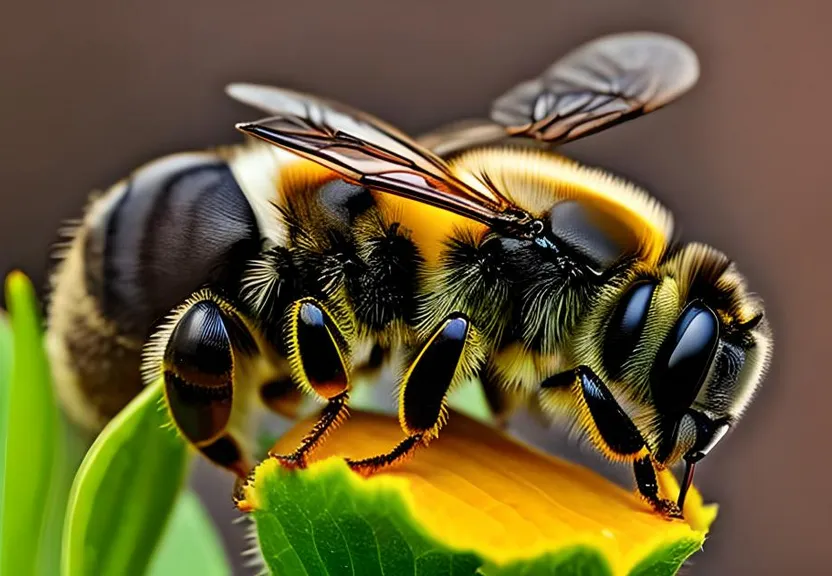 a close up of a bee on a flower
