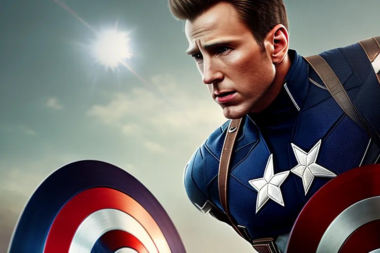a man dressed as captain america holding a shield