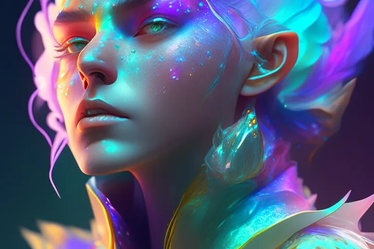 a digital painting of a woman's face