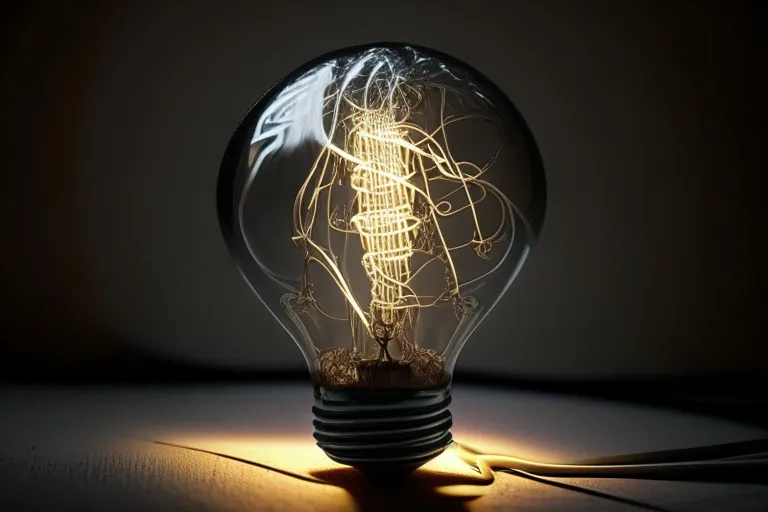 a light bulb that is turned on and turned on