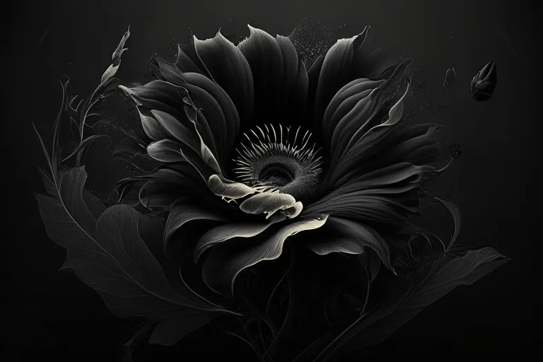 a black and white photo of a flower