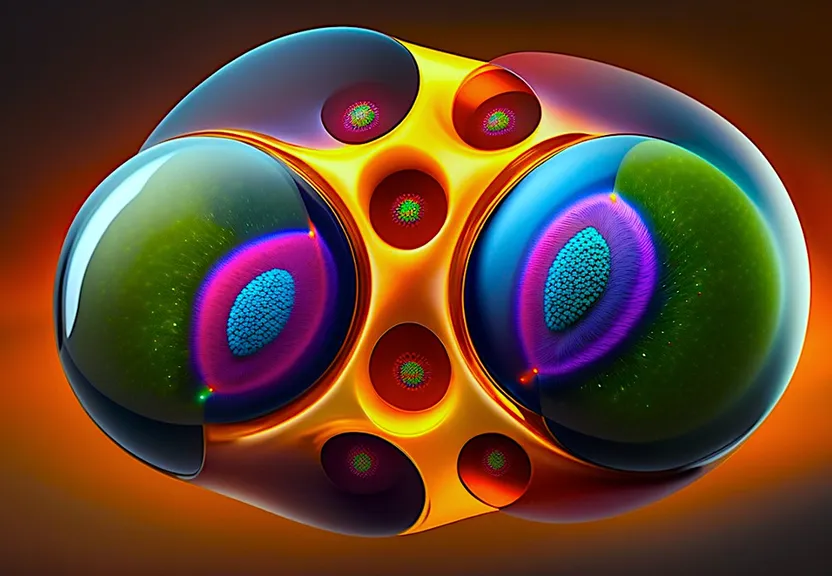 a computer generated image of a colorful object