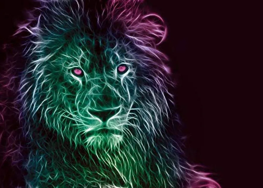 a lion with green eyes sitting down. make the lion's eyes green