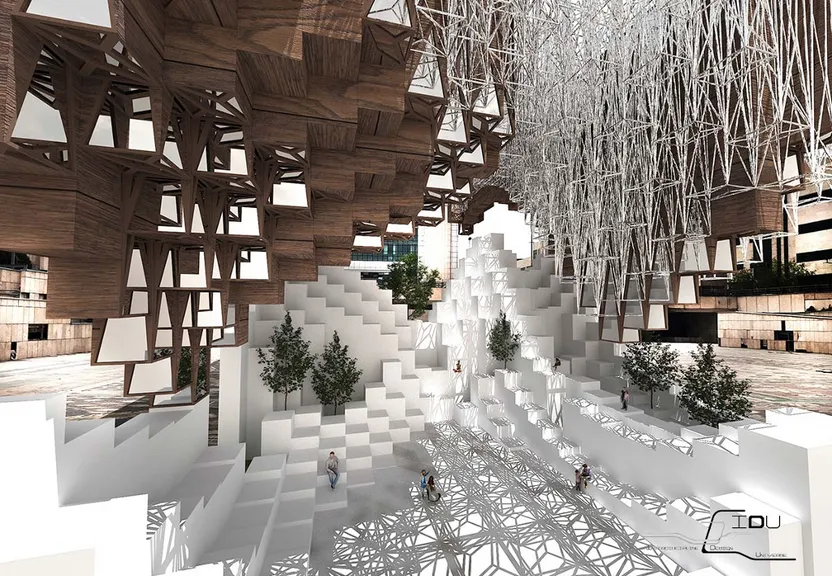 a high-resolution rendering of the building that looks like a forest : +1