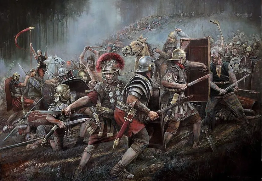 a painting of a group of men in armor