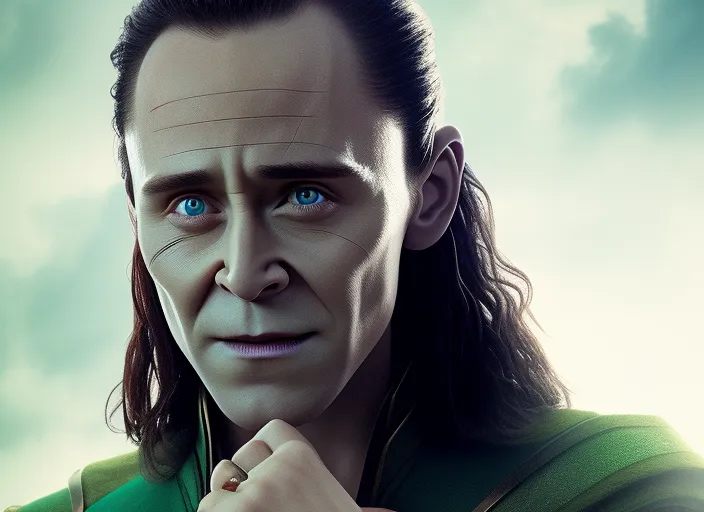 a close up of a person wearing a green shirt