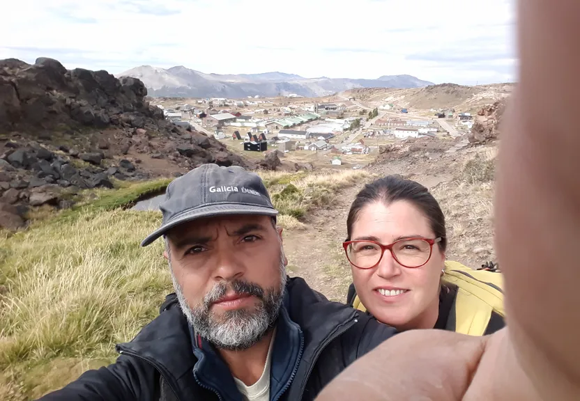 a man and a woman taking a selfie