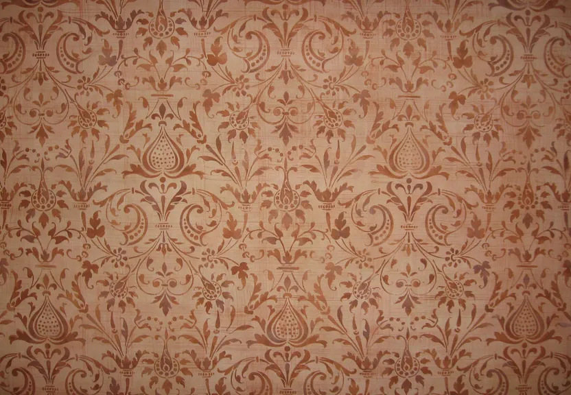 an old wallpaper with a floral design on it