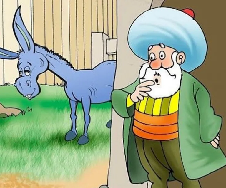 a man standing next to a donkey in a barn